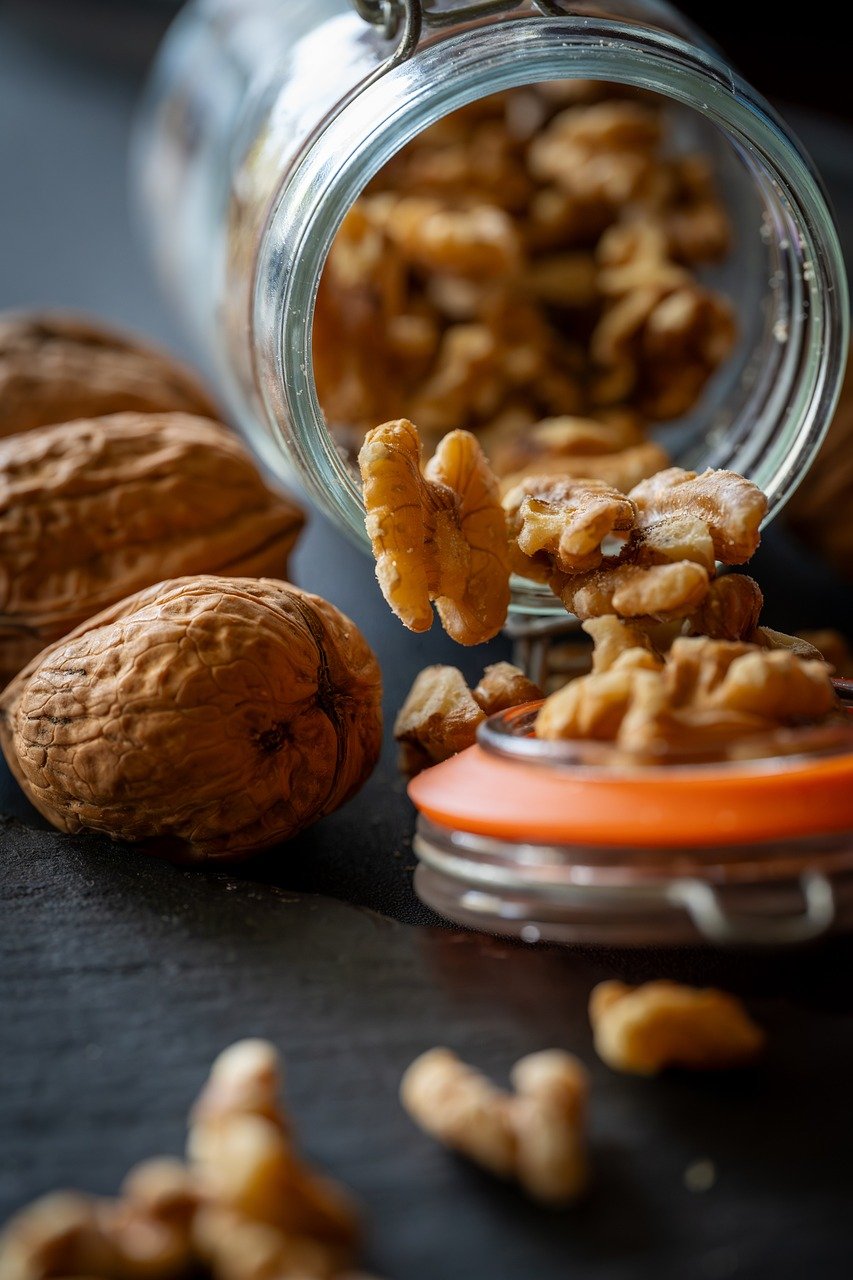 nuts, food, walnuts